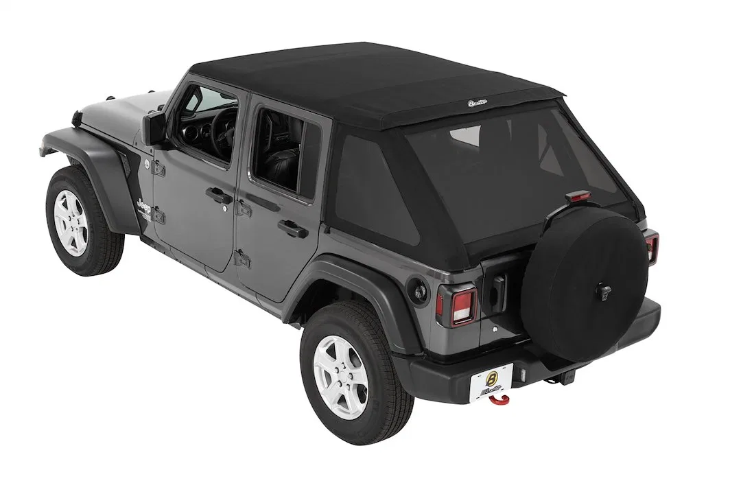 56863-35 – BESTOP Soft Top, Black Diamond Fabric With Door Surrounds With Tinted Vinyl Windows With Sunroof Includes ...